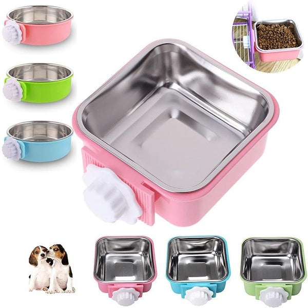 Mangeoire pour animal domestique, bol pour chien, bol suspendu en acier inoxydable, cages pour chien, perroquet, oiseau, boisson pour animaux de comp