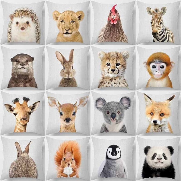 Cute animal portrait printing home decoration pillowcase, car sofa cushion cover(45cm * 45cm)