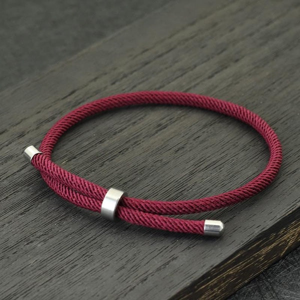 New Adjustable Rope Bracelet With Stainless Steel Matching Stackable Braclet Accessories For Men Women Camping Jewelry Pulseras Matron Inn