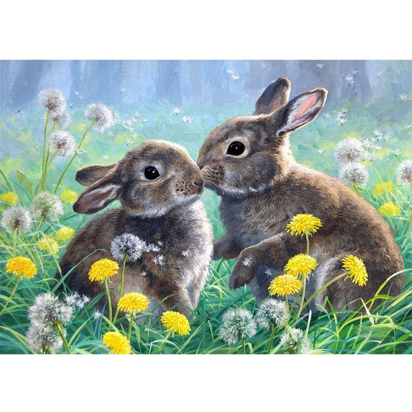 Rabbits Fall In Love DIY 5D Diamond Painting Full Drill with Number Kits Home and Kitchen Fashion Crystal Rhinestone Cross Stitch Embroidery Painting