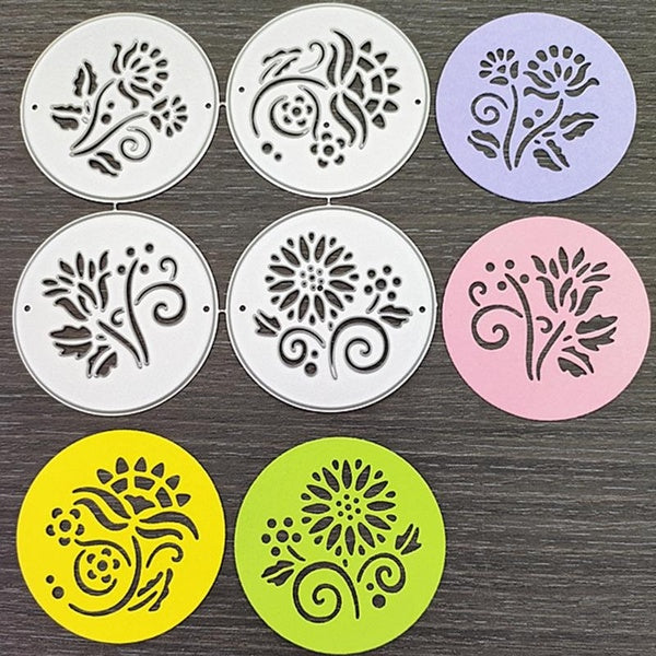 4pcs-lot Circle Frame Flowers Background Metal Cutting Dies Stencils for DIY Scrapbooking Dies Paper Album Cards Embossing Dies Cut Craft Dies