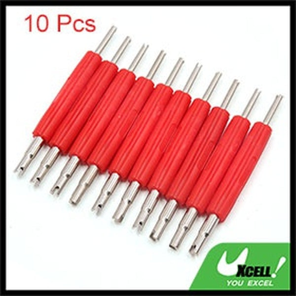 10Pcs 2 Way Valve Bore Core Remover Large and Satandard Valve Tire Repair Tool for Car