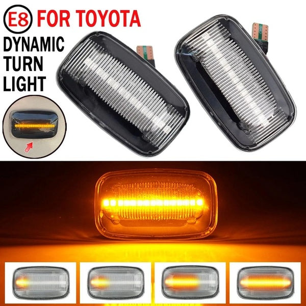 2pcs LED Side Marker Turn Signal Light for Toyota Landcruiser Land Cruiser 70 80 100 Series Dynamic Blinker .