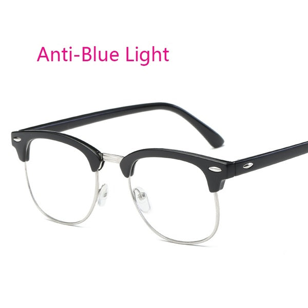 Fashion Anti-Blue Rays Computer Goggles Glasses Half Frame Vintage Rice Stud Advanced Video Gaming Protection Eyewear For Women Men