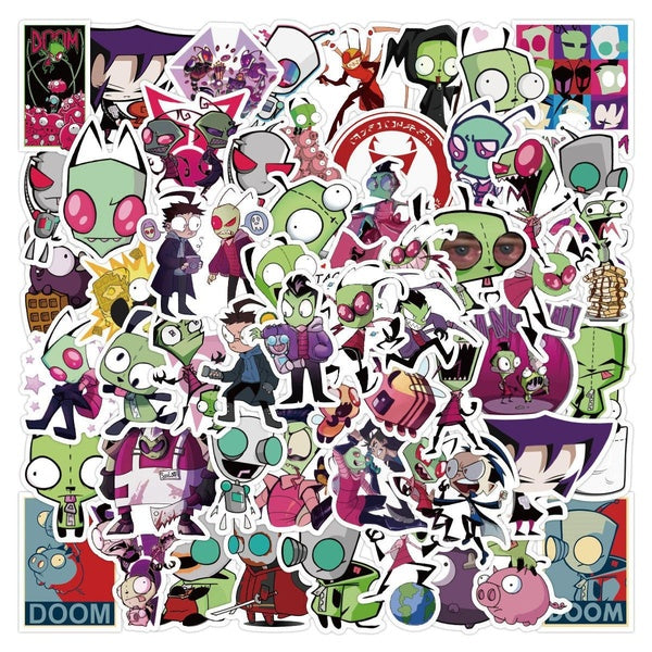 15-50PCS Invader ZIM stickers cartoon anime graffiti stickers for suitcases guitars laptops mugs skateboard stickers for children and teenagers gifts