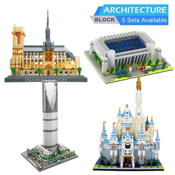 YZ Architecture'série blocs de construction ensemble Micro briques taille bricolage Puzzles jouets éducatifs et cadeau