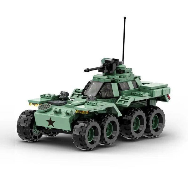 World War II WW2 Classic Model US XM808 Wheeled Armored Reconnaissance Vehicle Building Blocks Bricks Toys Gifts