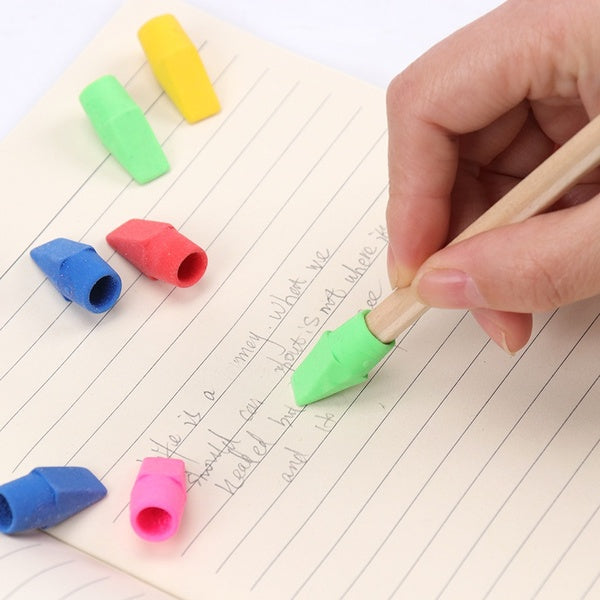 10-20 PCS Pencil Top Eraser Colorful Cap Erasers Students Stationery Gifts (Random Color)