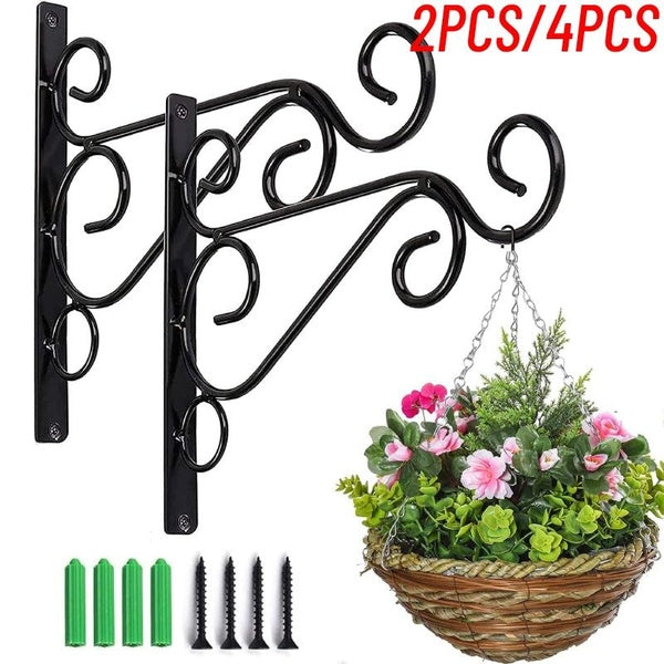 2PCS-4PCS Iron Wall Hooks Hanging Brackets Hangers for Hanging Planter Bird Feeder Lanterns Wind Chimes with Screws