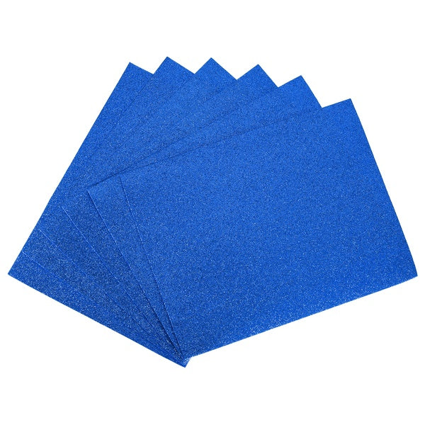 Dark Blue Glitter EVA Foam Sheets 11 x 8 Inch 2mm Thick for Crafts DIY 6 Pcs