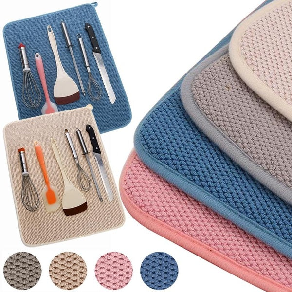 1PC tapis de'séchage de vaisselle tapis de vaisselle, tapis de vaisselle absorbant en microfibre tapis de'séchage de comptoir de cuisine gadget de cu