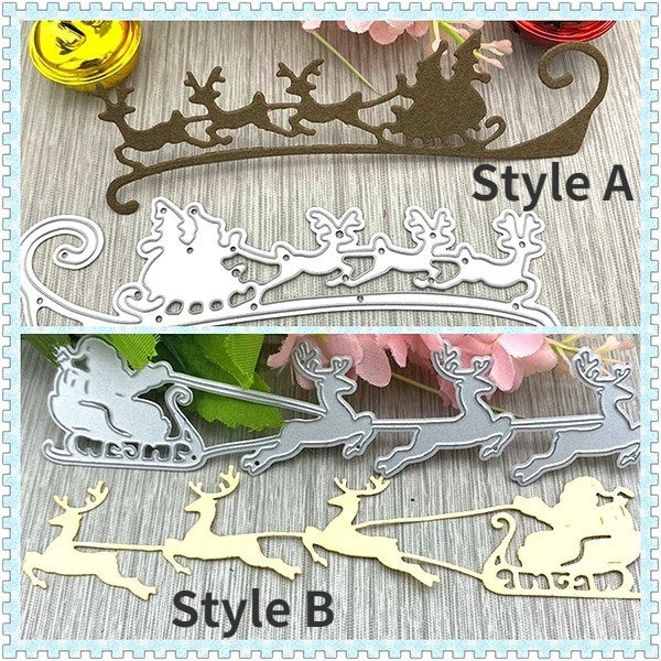 Christmas Deer Metal Cutting Die, Santa Claus Paper Die Cuts, Cutting Dies for Card Making, Metal Die Cut Stencil for DIY Crafts Scrapbook Album Pape