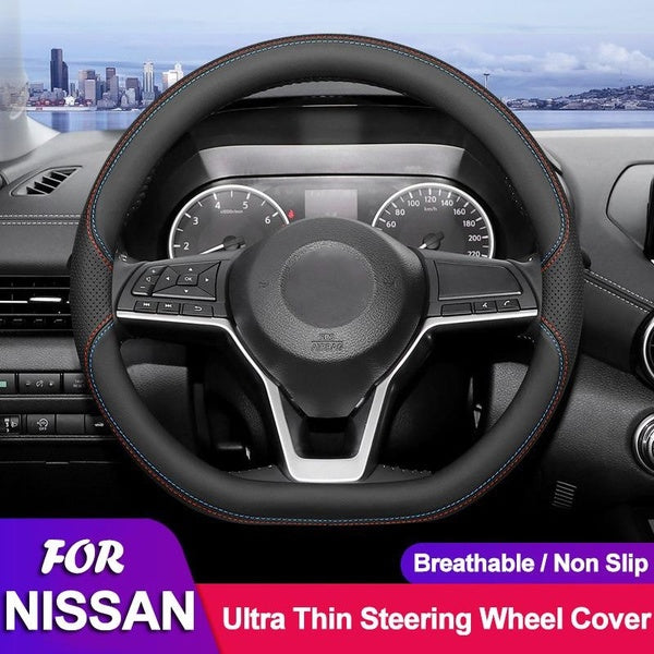 D Shape Car Steering Wheel Cover For Nissan X-Trail Qashqai March Serena Micra Kicks Altima Teana Sentra Auto Accessories