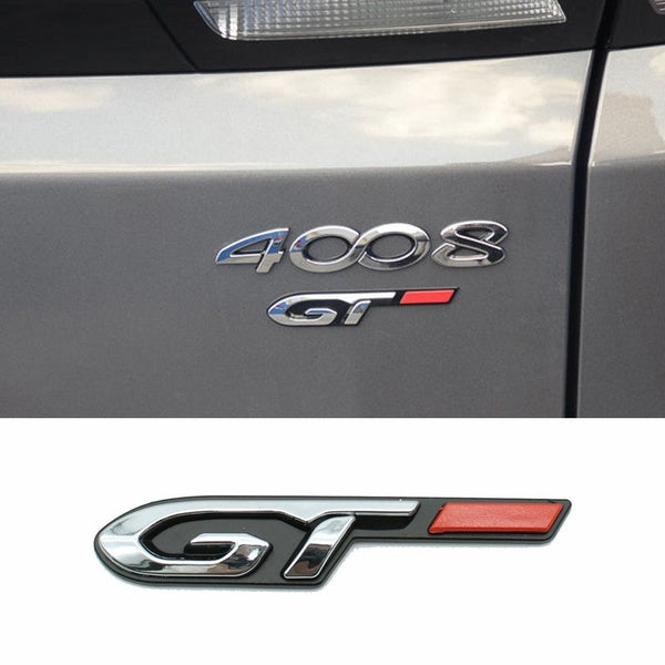 1Pcs Car 3D ABS GT Stickers Decals for Peugeot 4008 5008 RCZ 308 508 3008 508 408 406 Car Rear Trunk Body Emblem Badge Stickers