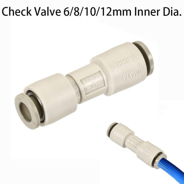 Clapet anti-retour 6-8-10-12 mm de diamètre intérieur. Raccord de Tube d'air en ligne, connecteur rapide pneumatique pour pompe de compresseur d'air