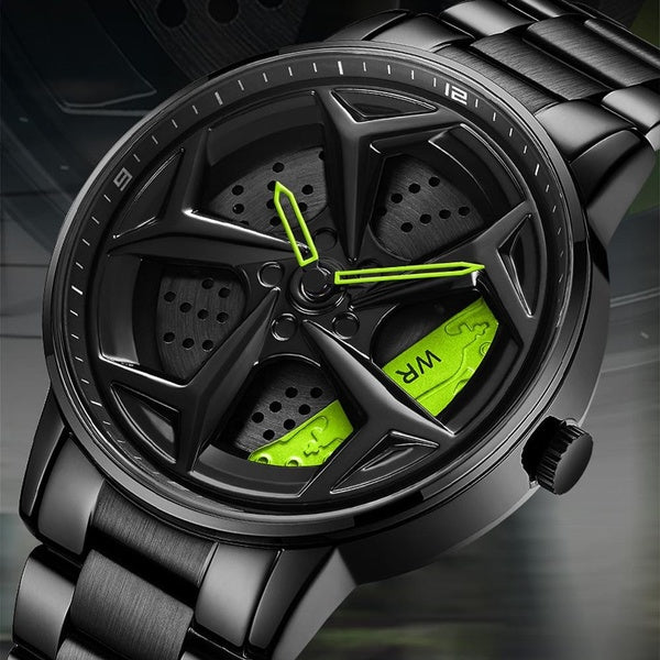 SANDA nouvelle roue jante moyeu montre en acier inoxydable Sport voiture montres à Quartz étanche créatif lumineux horloge Relogio Masculio