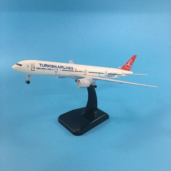 1:350 Scale 20cm Aircraft Model Alloy Plane Diecast Airplane Boeing 777 Turkish Airlines for Gift Collection Home Office Decoration