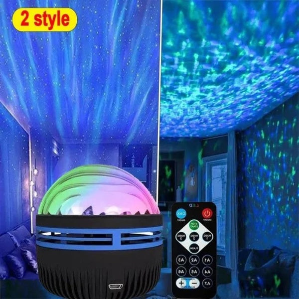 Projecteur de vagues d'eau-projecteur d'aurores boréales pour chambre à coucher, projecteur d'aurores boréales avec télécommande, veilleuse, cadeau