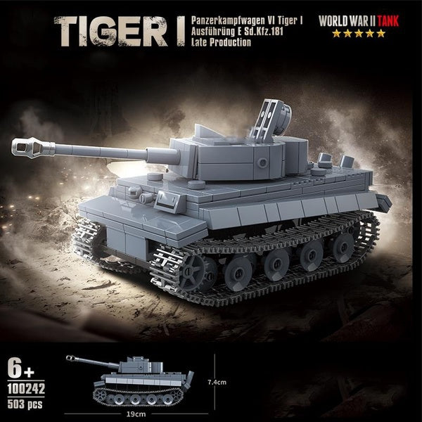 WW2 Military Model Series World War II Panzerkampfwagen VI Ausf. E Tiger I Tank Collection Ornament Building Blocks Bricks Toys