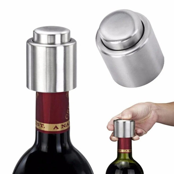 1Pcs Stainless Steel Wine Bottle Stopper Vacuum Wine Cap Sealer Fresh Keeper Bar Tools Bottle Cover Kitchen Accessories