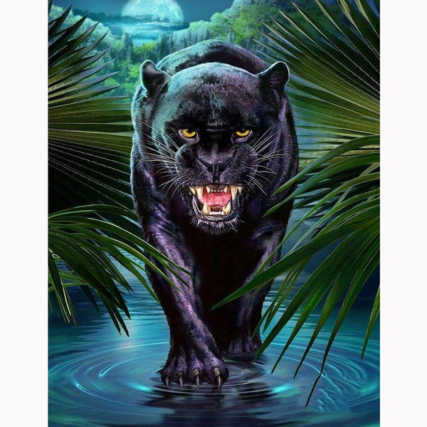 DIY 5D Diamond Painting Black Panther by Number Kits Painting Cross Stitch Full Drill Crystal Rhinestone Embroidery Pictures Arts Craft for Home Wall