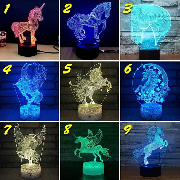 Dimmable 3D Optical Illusion Night Light Toy Lamp,7 Colors Change Christmas Birthday Gift for Boys Girls Baby