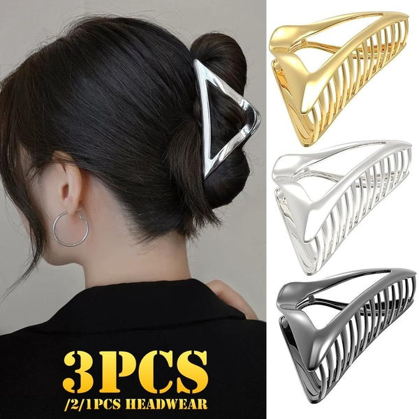 3-2-1PCS Triangle Hair Claw Clip Geometric Hair Clips Metal Hairpins Non-Slip Strong Grab Clips Barrette Hair Clamps Fashion Hair Accessories for Wom Matron Inn