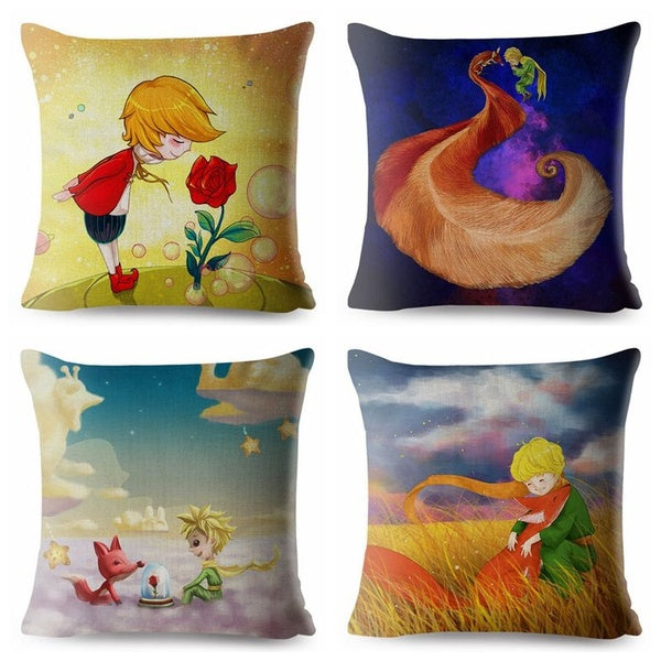 Classic Anime Le Petit Prince Cushion Cover Decoration Pillowcase(Without Pillow Core) Matron Inn