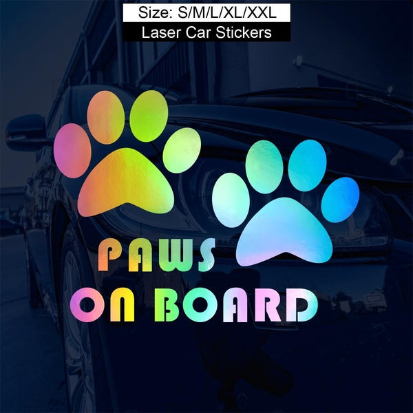 1PC Cute Cat and Dog Paws Universal JDM Stickers Cartoon Animals Self-adhesive Vinyl Car Decals