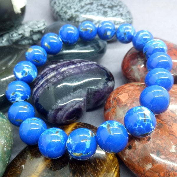 Dark Blue Mother Of Pearl Beads Bracelets & Charms Change Luck Gift Wholesale