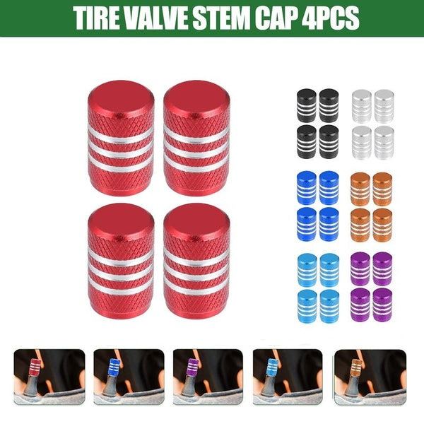 X AUTOHAUX 4pcs Aluminium Alloy Tire Stem Valve Caps Car Dustproof Caps Tire Wheel Stem Air Valve Caps Car SUV Truck Bike Motorcycle Valve Cap