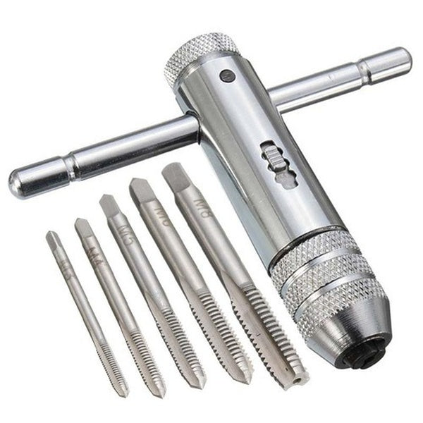 6pcs T-Handle Ratchet Tap Drill Set M3-M8 Taraudage Alésoir Usinage 7-64-5-16