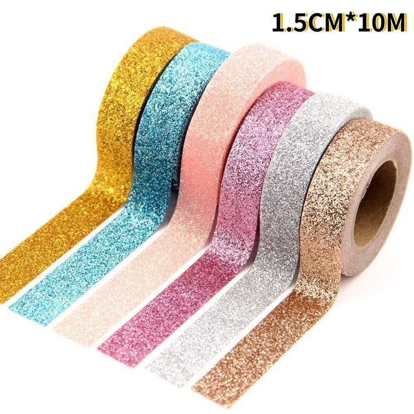Powder Washi Tape Glitter Color Stationery 1.5CM*10M Kawaii Paper Scrapbooking School Tools Decorative Tapes Mask 1pc