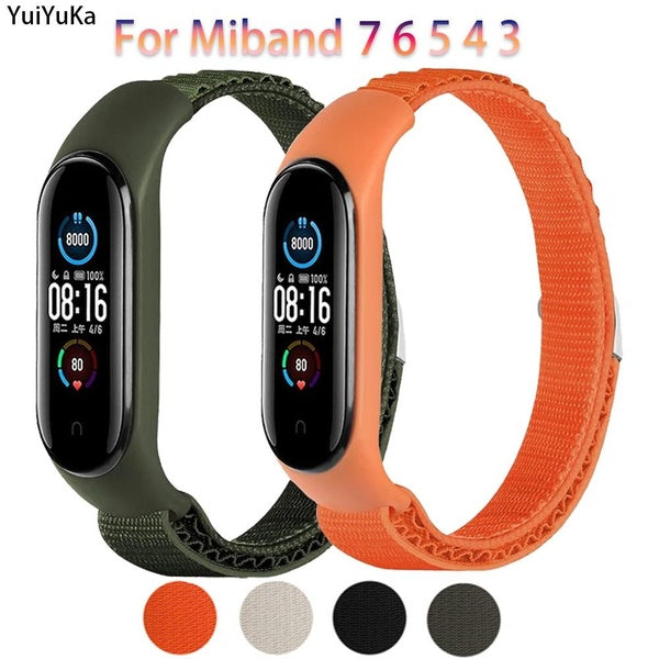 YuiYuKa Outdoor Sport Nylon Band for Mi Band 6 7 5 for Xiaomi Miband 4 3 Strap Soft Wristband Smartwatch Accessorie Replacement Bracelet Wristband