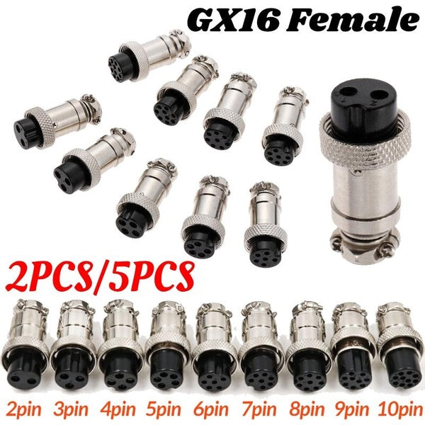 2PCS-5PCS GX16 2-3-4-5-6-7-8-9-10 Pins Female Wire Panel Docking Connector Aviation Connector Socket Plug