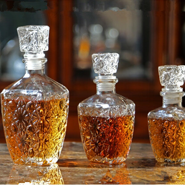 1PC New Hot Sale 200ml 500ml 850ml High Quality Glass Whiskey Liquor Wine Drinks Decanter Wine Bottle JR 1081