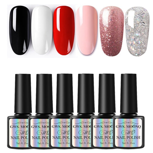 New 7ML Nail Polish 152 Colors GWS MOONQ Gel Nail Polish Semi Permanent Soak Off UV Gel Colors Nail Art Gel Varnish