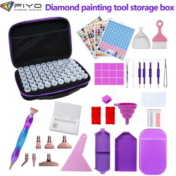 FIYO 30-60 slot diamond storage box, diamond painting accessories, transparent plastic storage box, shockproof and dropproof. Matron Inn