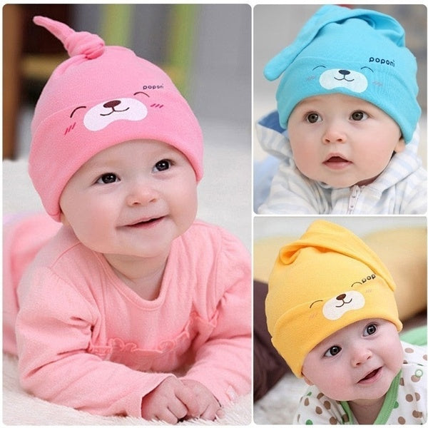 Lovely Newborn Hat Warm Cap Kids Winter Cap Cartoon Hat Baby Hat Toddlers Soft Cotton Cap Infant Hat