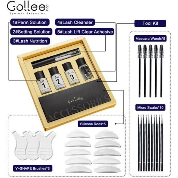 Gollee New Original Eyelash Lifting Perm Retention 4-6 Weeks Lash Lift Set For Lash Curler Eyelash Perm Kit Treatment Makeup Set