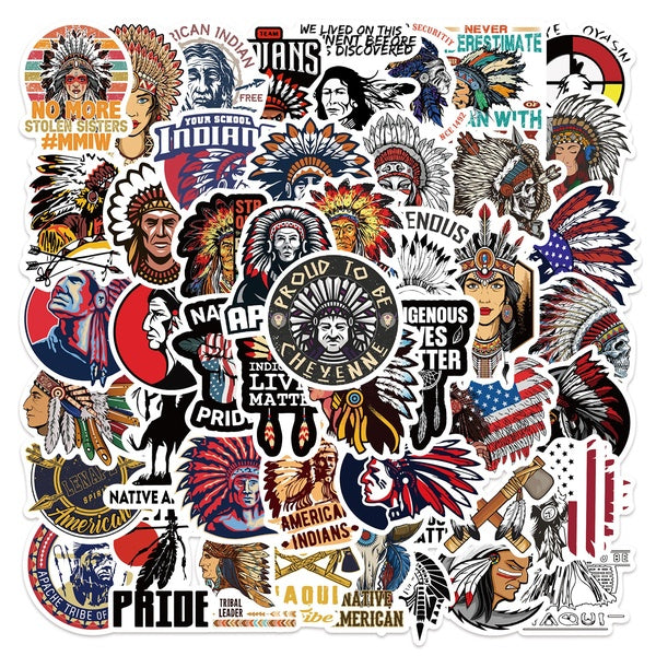 10-25-50pcs Native Americans stickers Indian graffiti Stickers for DIY Luggage Laptop Bicycle Stickers
