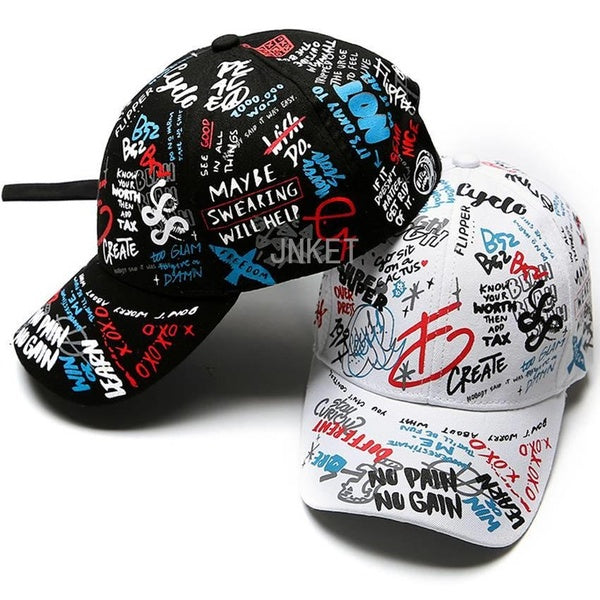 JNKET Fashion Men Women Graffiti Printing Baseball Cap Hip Hop Hats Outdoor Sport Cap Casquette