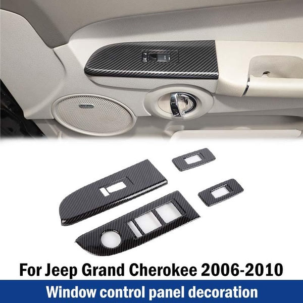 ABS Interior Window Control Switch Panel Cover Trim Window Adjust Frame Guard for Jeep Grand Cherokee 2006-2010,Grand Commander 2006-2010