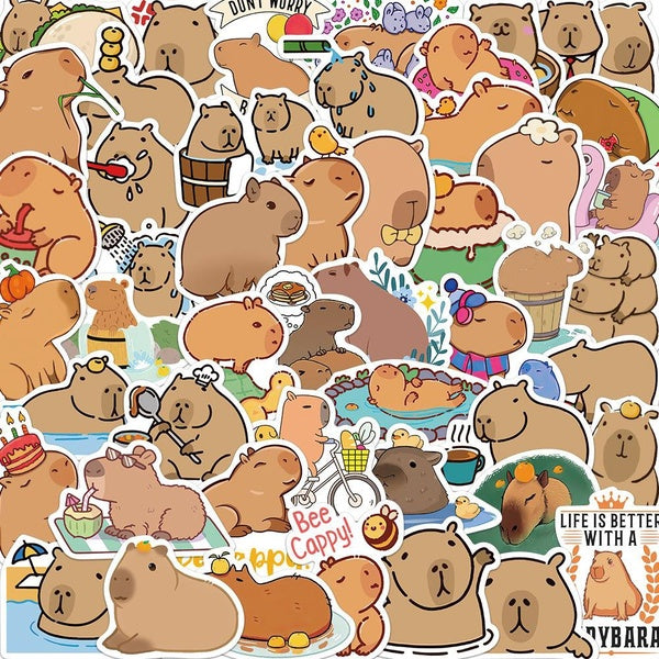 10-50pcs Cute capybara stickers graffiti Stickers for DIY Luggage Laptop Skateboard Motorcycle Bicycle Sticker