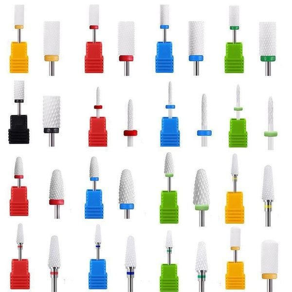 1PC Ceramic Nail Drills Electric Nail Drills Milling Cutter Nail Files Nail Art Equipment Accessories Removal Gel Varnish Drill Nail Machines Pedicur