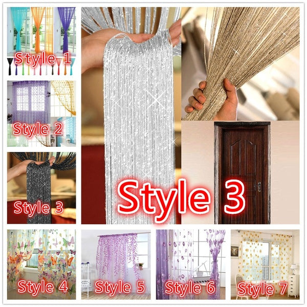 200*100CM Fashion Window Panel Voile Room Divider Curtain Door Decor Fly Screen Fringe Curtain