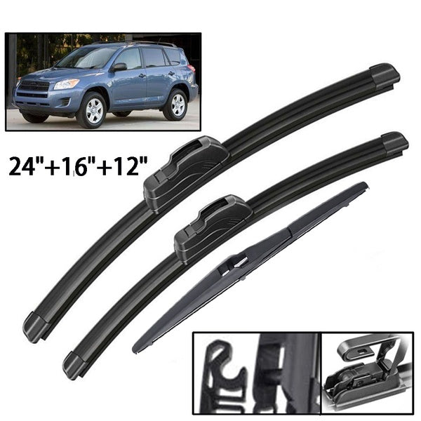 Xukey 3Pcs Front Rear Windshield Wiper Blades Set For Toyota RAV4 XA30 2005 2006 2007 2008 2009 2010 2011 2012