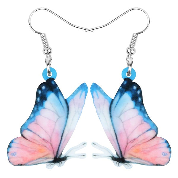 Acrylique coloré Vanessa papillon boucles d'oreilles bijoux insecte goutte balancent ornements pour femmes adolescents filles mode charme accessoires