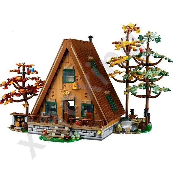 New 2080pcs Forest A- Frame Cabin Tree House Model Building Block Brick Educational Assembly Toy Children Boy Gift