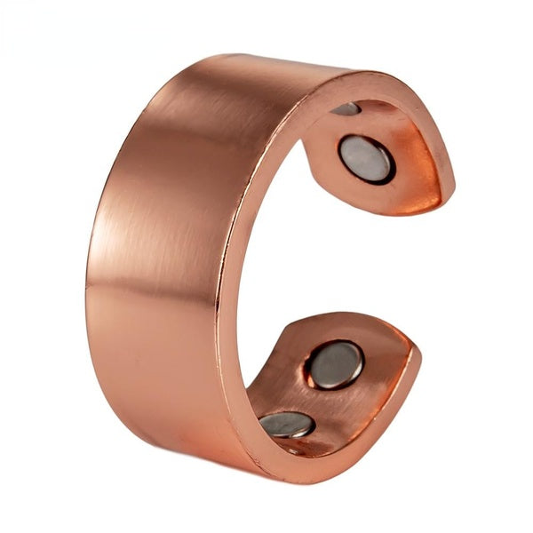 Pure Copper Magnetic Rings for Men Women 9mm Wide Shiny High Magnet Finger Health Jewelry Gift